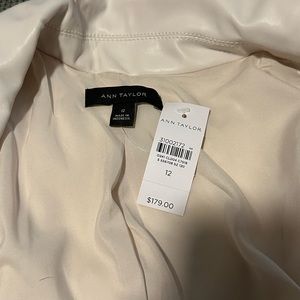 Ann Taylor Cream Leather Jacket Size 12. NWT.